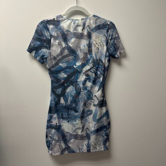 White Fox Blue Pattern Dress - Picture 3 of 3